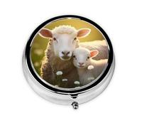 Unique Customized Pill Organizer - 7 Day AM PM Travel Pill Box with Full Print Design - Iron Plating Mini Medicine Organizer Ewe Lamb Affection