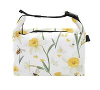 Unique Daffodil White Womens Lunch Bag Thermal Man Crossbody Lunch Bag for Gardening Workers