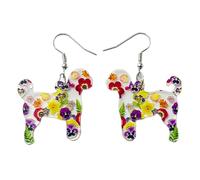 Unique Dangle Earrings Colorful Flower Animals Pendant Drop Earrings Statement Jewelry Fashion Small Hoop Fashion Colorful Flower Animals