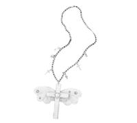 Unique Dark Aesthetic Alloy Demons Winged and Crucifix Pendant Necklace Adjustable Sweater Chain for Trendy Girls Stainless Steel Meet Chain
