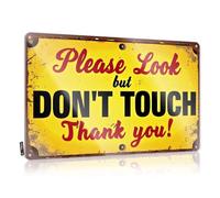 Unique Decor Rustic Wall Poster, Prints Funny Quote Design For House Garage | Welcome Anti-rust Metal Please Look But Don't Touch. Thank You!(20X30CM)
