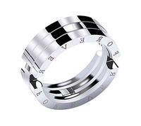 Unique Deformation Ring Necklace Forever Necklace for Women Promise Jewelry Gifts Fashion Anxiety Necklaces Couples Necklace Adjustable for Men Large Rings for Women Fashion (Silver, 12)
