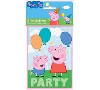Unique Delightful Multicolor Peppa Pig Rectangular Paper Cards Invitations - 8 Count, Stylish & Eye-Catching Design - Perfect for Kids' Parties
