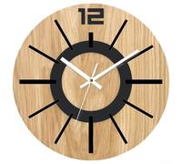 Unique Design 30CM Wooden Wall Clock for Vintage Home Decor, Silent Mechanism for a Calm Environment (C)