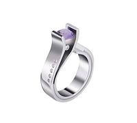 Unique Design Metal Geometric Square Zircon Female Ring Jewelry Gift Rings for 3 Year Old Girls (Silver, 6)