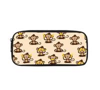 Unique Design Pen Case Bag Monkey Love Banana Pencil Case Big Capacity Pen Pouch Bag for Student, Boys, Office Supplies, 20X9X4Cm
