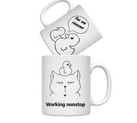 Unique Designed Coffee Cup, Funny & Aesthetic Gift for Her, College, Mum, Dad, Grandma, Grandpa, Him, Loved Ones Tea Mug, Perfect for Birthday, Christmas, Valentine's Day (Nonstop), 325