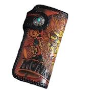 Unique Designer Genuine Cow Leather Men's Large Engraved Clutch Wallet Handmade Long Purse Hasp Closure Male Card Holders, WHITE, 20cm (Length) x 10cm(Height) x 3.5cm(Deep), Retro, Classic