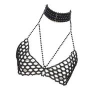 Unique Designs Elegant Pearls Body Jewelry Bra Chain Soft Fabric Decorative Accessory for Bolds Fashionable Statement Pearls Jewelry Chain