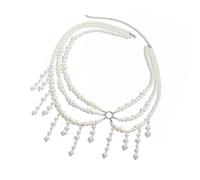 Unique Designs Elegant Pearls Body Jewelry Bra Chain Soft Fabric Decorative Accessory For Bolds Fashionable Statement Tassels Chest Chain