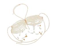 Unique Designs Elegant Pearls Body Jewelry Bra Chain Soft Fabric Decorative Accessory For Bolds Fashionable Statement Costumes Jewelry