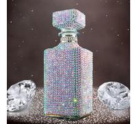Unique Diamond Rhinestone Decanter | 730 mL | Luxurious Whiskey, Tequila, Wine Decanter - Dazzling Bling All Over Silver Rhinestone Carafe For Spirits, Bourbon, Scotch, Durable Thick Glass