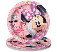 Unique Disney Iconic Minnie Mouse Round 9 Inch Dinner Plates [8 Per Package]