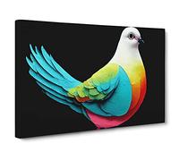 Unique Dove Bird Canvas Print | Gallery Wrapped 30mm Frame Wall Art | 30x20 inches | Ready to Hang | Contemporary Animals Picture | Living Room Bedroom Lounge Office