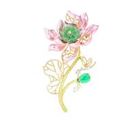 Unique Drop Oil Water Lilies Pin For Women Elegant Boutique Jewelry Office Party Wedding Special Event Elegant Water Lilies Brooch