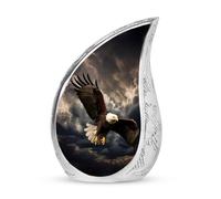 Unique Eagle with Rain Clouds Design Urn, Large Urn for Ashes for Women, Cremation Urn for Adult Ashes Male, Burial Urns for Adult Human Ashes, Decorative Urn, Memorial Urn for Women 10 Inch