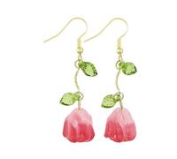 Unique Ear Jewelry Stylish Tulips Leaf Shaped Earrings Charming Earrings Ear Drops For Fashion Enthusiasts Elegant Elegant Flower Flower For Women Floral