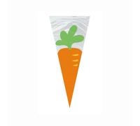 Unique Easter Carrot Cone Cellophane Bags, 20 pack