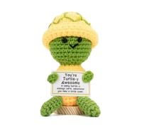 Unique Emotional Support Crochet Turtle Gift - Funny Positive Inspirational Presents for Women/Her, Perfect for Christmas, Birthday & Thank You Gifts to Colleagues, Sisters, Friends & Teachers