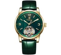 Unique Enamel Technology Automatic Mechanical Watch Trend Men's Wristwatch | hollow skeleton tourbillon, Genuine leather strap, Luminous hands, Waterproof