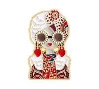 Unique Enameled Girl Head Lapel Pin, Zinc Alloy Historical Accessory for Daily Wear Unique History Enthusiasts