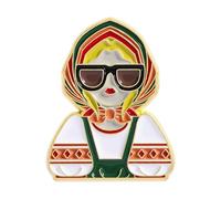 Unique Enameled Girl Head Lapel Pin, Zinc Alloy Historical Accessory for Daily Wear Unique History Enthusiasts