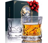 Unique Everest Bourbon Glasses Set of 2 in Fabric-Lined Gift Box - Mountains Theme - Heavy Freezable 8 OZ Old Fashioned Whiskey Glasses Set of 2 - Scotch Glass Set 2 - Whiskey Gifts for Men