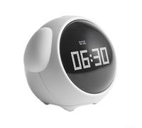 Unique Expression Alarm Clock for Kids Personalized Wake Up Experience with Fun Faces (White)