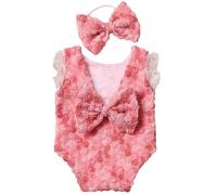 Unique & Exquisite Newborn Photography Dress with Headband Soft & Gentle Baby Skirt with Headwear for Little Girls