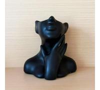 Unique Face Resin Vase, Female Form Body Face Art Vase, Modern Small Flower Planter, Creative Makeup brush storage, Decorative Head Vases for Home Office Bookshelf Table Shelf Vases