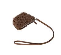 Unique Fashion Portable Small Case with Earphone Compartment Soft Shoulder Bag Cosmetic Essentials Travel Pouches, Khaki, Mass Beauty