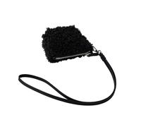Unique Fashion Portable Small Case with Earphone Compartment Soft Shoulder Bag Cosmetic Essentials Travel Pouches, Black, Mass Beauty