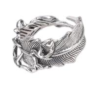 Unique Feathered Thorn Open Rings Adjustable Size Finger Accessories Alloy Jewelry Her or Him Elegant Feathered Thorn Jewelry Adjustable Open Rings Her Daily Wear