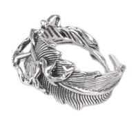 Unique Feathered Thorn Open Rings Adjustable Size Finger Accessories Alloy Jewelry Her or Him Stylish Feather-Thorn Adjustable Rings Alloy Finger Accessories Unisex
