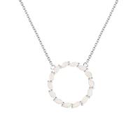 Unique Female Blue White Opal Pendant Silver Color Chain Necklaces For Women Love Wedding Cute Leaf Necklace