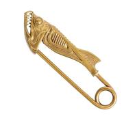 Unique Fish Head Shaped Pin with Intricate Teeth Designs Vintage Alloy Brooch Fashion Accessories for Jackets Bag Trendy Fish Accessory