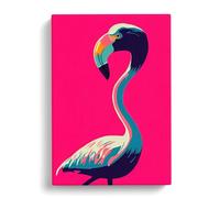 Unique Flamingo Canvas Print | Gallery Wrapped 30mm Frame Wall Art | 30x20 inches | Ready to Hang | Modern Animals Picture | Living Room Bedroom Lounge Office