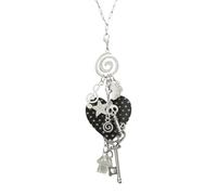 Unique Floating Party Necklace with Dots Star Skull Spirals and Mushrooms Charm for Women Girls Dotted Heart Necklace