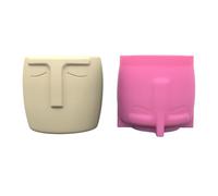 Unique Flower Arrangement Container Silicone Mold Human Facial Shape Resin Mold for Flower Vase Epoxy Craft Pot Silicone