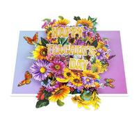 Unique Flower Plan Greeting Card for Educators Day Highlighting Capacious Message Area Student Teacher Present Card
