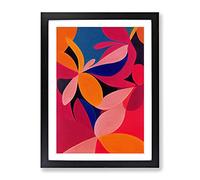 Unique Flowers Abstract Framed Wall Art Print A3 Black