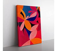 Unique Flowers Abstract No.6 Canvas Wall Art Print Ready to Hang, Framed Picture for Living Room Bedroom Home Office Décor, 60x40 cm (24x16 Inch)