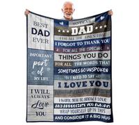Unique for Dad, Soft Flannel Blanket Dad Presents, Flannel Throw Blankets Ideal Father Gifts from Daughter Son on His Birthday Fathers Day Thanksgiving Christmas