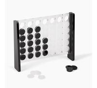 Unique Four in a Row - Acrylic 4 in a Row Game - Aesthetic Board Game - 2 Player Board Games for Family - Travel Board Games - Classic Strategy Game for Family (Black and White)