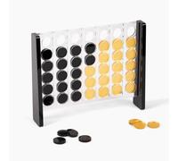 Unique Four in a Row - Acrylic 4 in a Row Game - Board Game Decor - Coffee Table Games - 2 Player Board Games for Family - Connect The Four Pieces Game - Classic Strategy Family Game (Black and Gold)