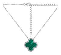 Unique Four Leaf Necklace for Women Girl White Black Green Lucky Pendant 18K Gold Plated Jewelry Christmas Valentine's Day Gifts