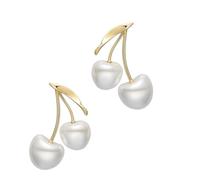 Unique French Design Cherries Pearls Earrings Elegant Metal Ear Jewelry Ear Adornment For Office Party Occasions Formal Casual Versatile Earrings