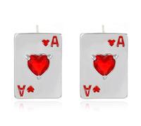 Unique Funny Poker hearts and Spades A Ace Playing Cards Dangle Drop Post Stud Earrings For Women Gambling Casino Jewelry Gift, 0, Metal, No Gemstone