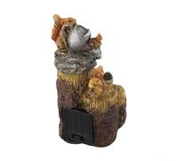 Unique Garden Sculpture Featuring a Playful Squirrel with Solar Lighting (Squirrel)