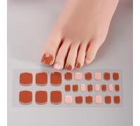 Unique Gel Toe Nails Art Stickers Professional Pedicure At Home And Salon Nails Wraps For Toes LED Cured Lamp Required